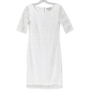 Banana Republic White Lace Half Sleeve Dress Sz 0